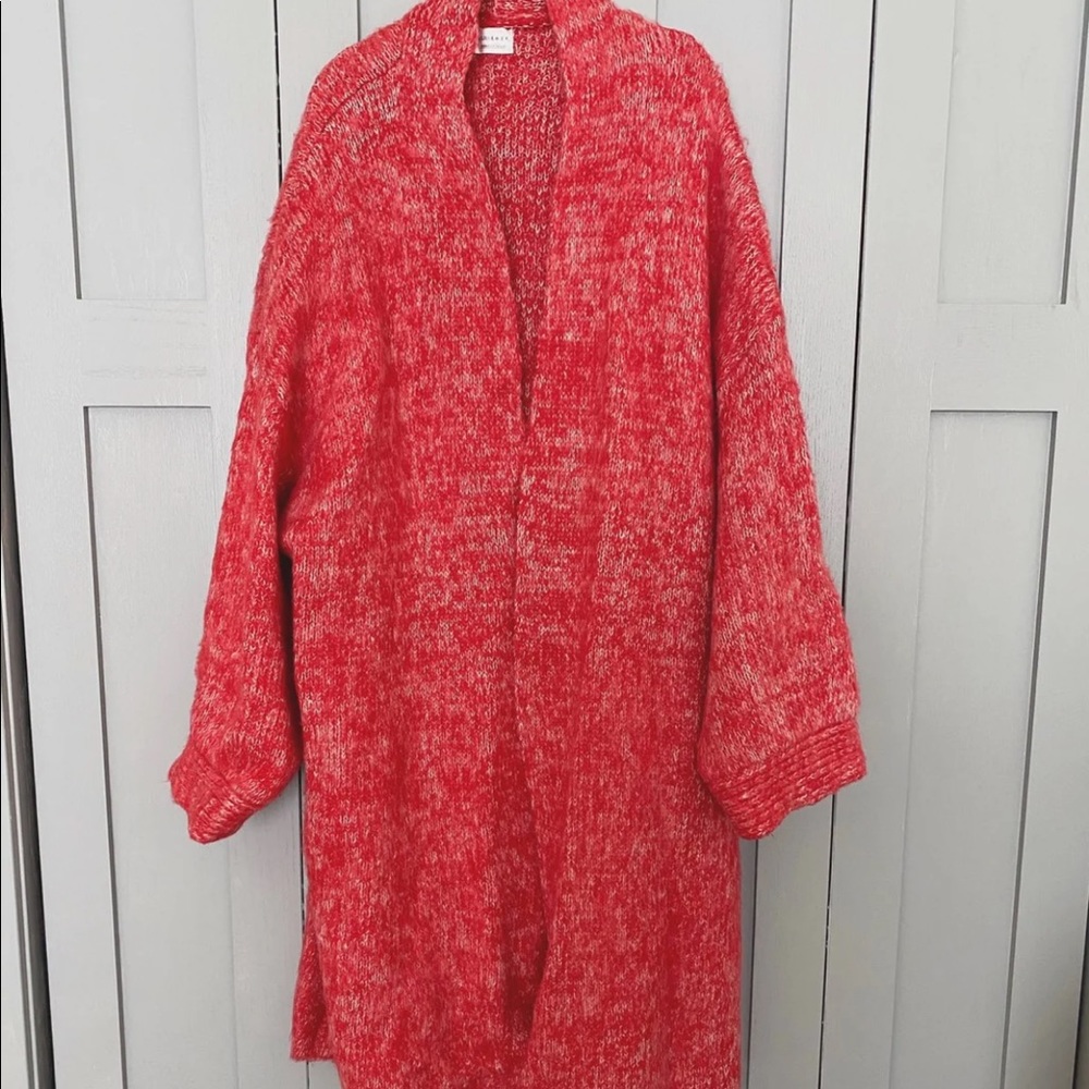 SOLD Mohair Wool Oversized Long Sweater Cardigan - Picture 3 of 6